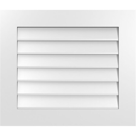 Ekena Millwork Vertical Surface Mount PVC Gable Vent: Non-Functional, w/ 3-1/2"W x 1"P Standard Frame, 28"W x 24"H GVPVE28X2401SN